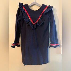 bella bliss Navy Top with Red & Green Trim